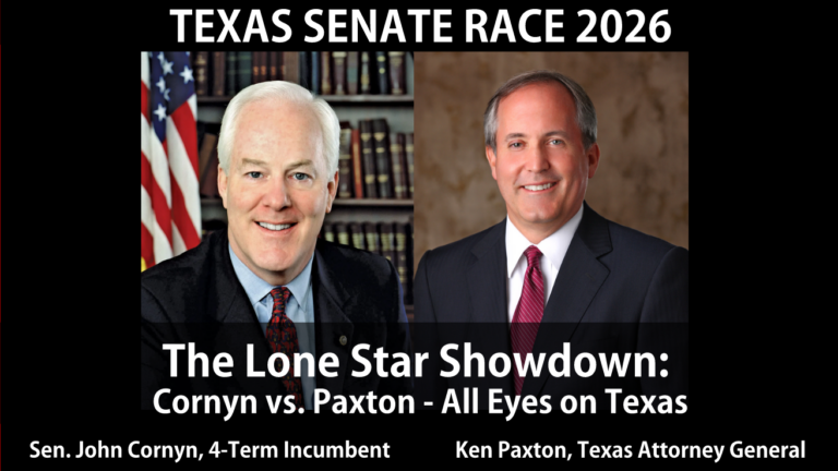 Texas Senate Race 2026 John Cornyn vs Ken Paxton Republican primary
