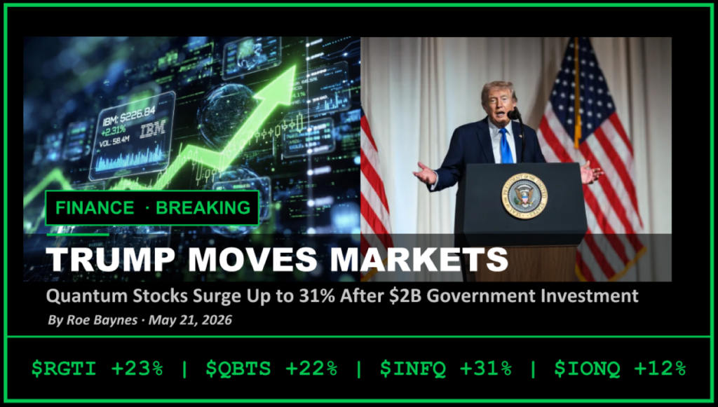 Trump quantum computing stocks surge 2026 ServiceNow NOW RGTI QBTS