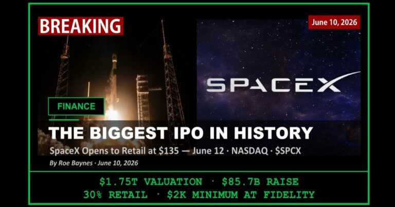 SpaceX IPO: The Biggest IPO in History Opens to Retail Investors at $135 a Share
