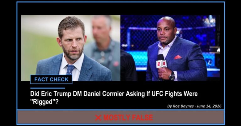 Fact Check: Did Eric Trump DM Daniel Cormier Asking If UFC Fights Were “Rigged”?